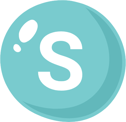 Go-Fish Talk logo, stylized letter "S" in teal and white.